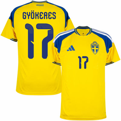 Sweden Home Györkeres 17 Fan Jersey Shirt 2026-2027 World Cup