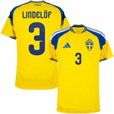 Sweden Home Lindelöf 3 Fan Jersey Shirt 2026-2027 World Cup