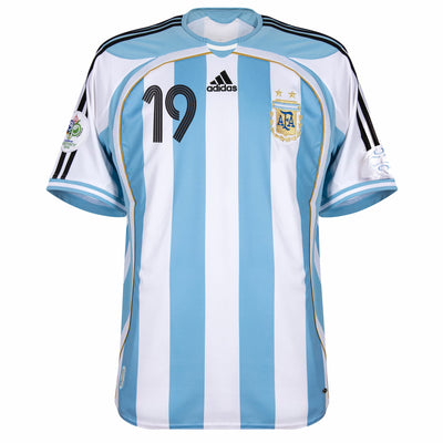Argentina Home Messi 19 Shirt 2006 (Reissue) Incl. Fifa World Cup 2006 Patch