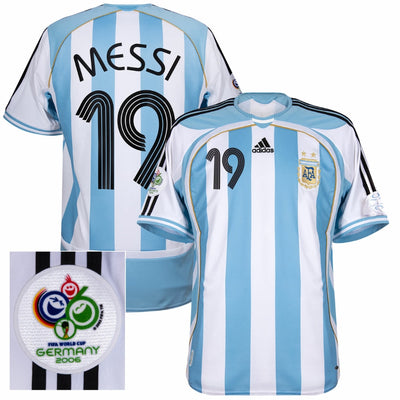 Argentina Home Messi 19 Shirt 2006 (Reissue) Incl. Fifa World Cup 2006 Patch
