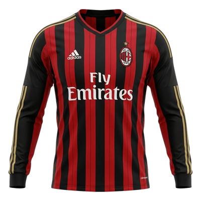AC Milan Home Retro Soccer Jersey Long Sleeve 2013/14